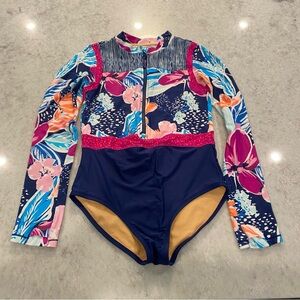 Athleta Girl Tropical Rashguard One Piece Swimsuit - Size XL (14)